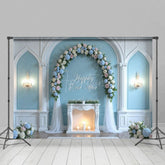 Aperturee - Aperturee Floral And Tulle Wedding Sweet Candle Backdrop